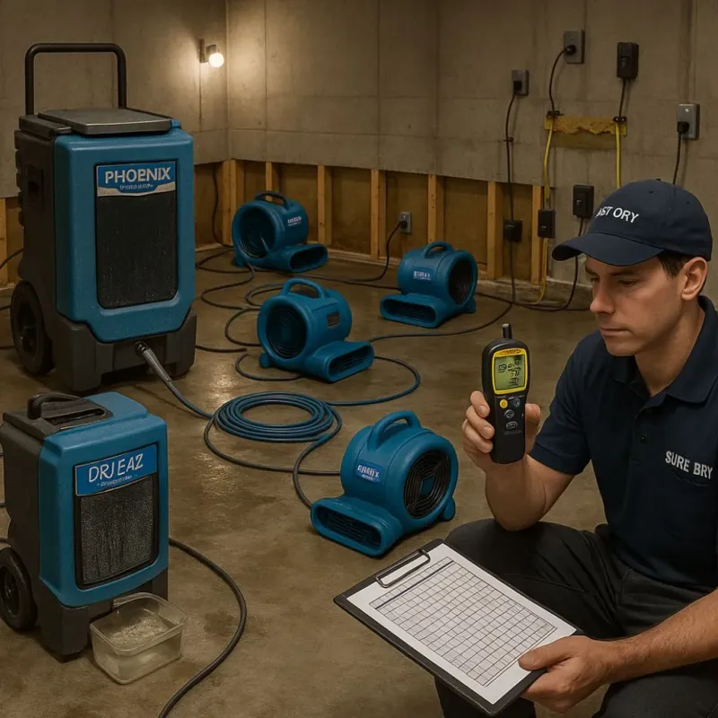 Structural Drying and Dehumidification process in Ferndale, PA